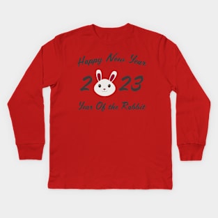 Happy New Year 2023 Year of the Rabbit Kids Long Sleeve T-Shirt